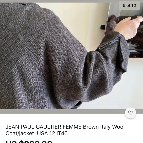 JEAN PAUL GAULTIER vintage Brown ItalyCoat jacket US 6-14 Fit ALL - Picture 4 of 10